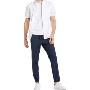 men's dress pants slim fit 28x30 Mens Classic Fit Solid Navy Blue Flat Front Washable Prehemmed Dress Pants, 30 / 29 / 30X29